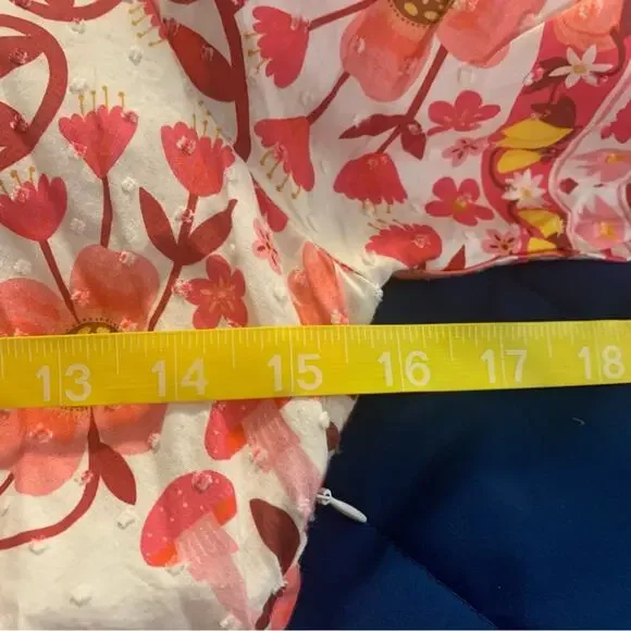 Farm Rio size XS romantic orchard tiered midi dress pink red white - Picture 13 of 15